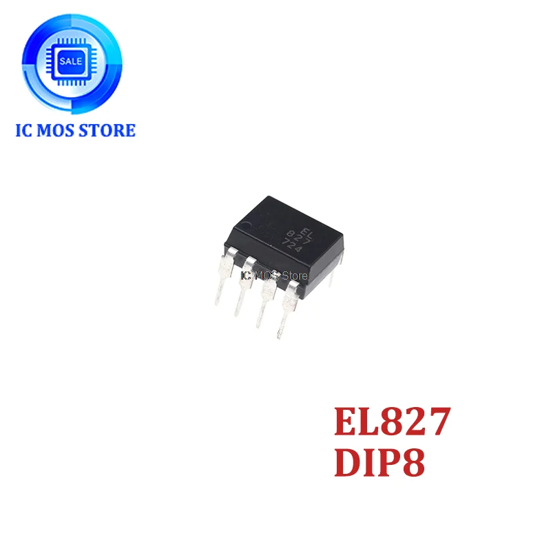 

10PCS EL827 plug-in DIP8 dual-channel Optocoupler Isolator instead of PC827 LTV-827