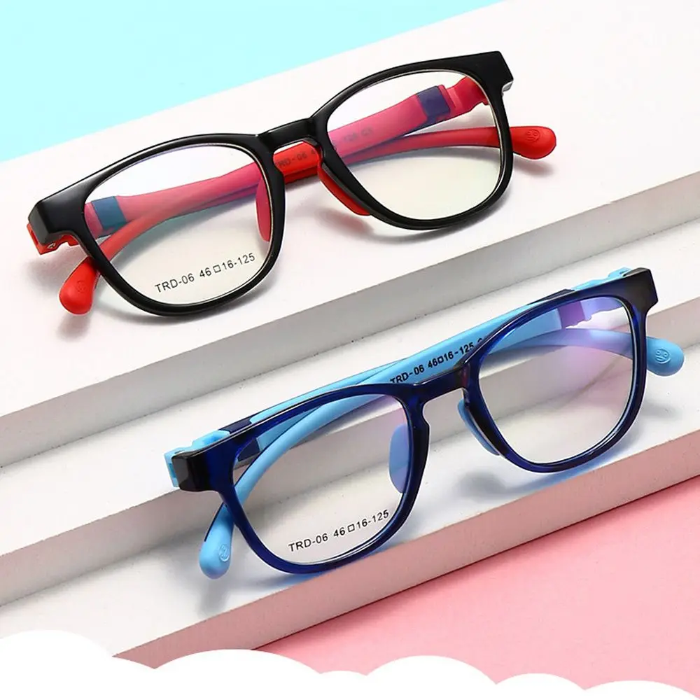 Anti Blue Light Kids Glasses Square Children Boy Girls Computer Optical Frame Reflective Blocking Eyeglasses Filter TR90 Frame