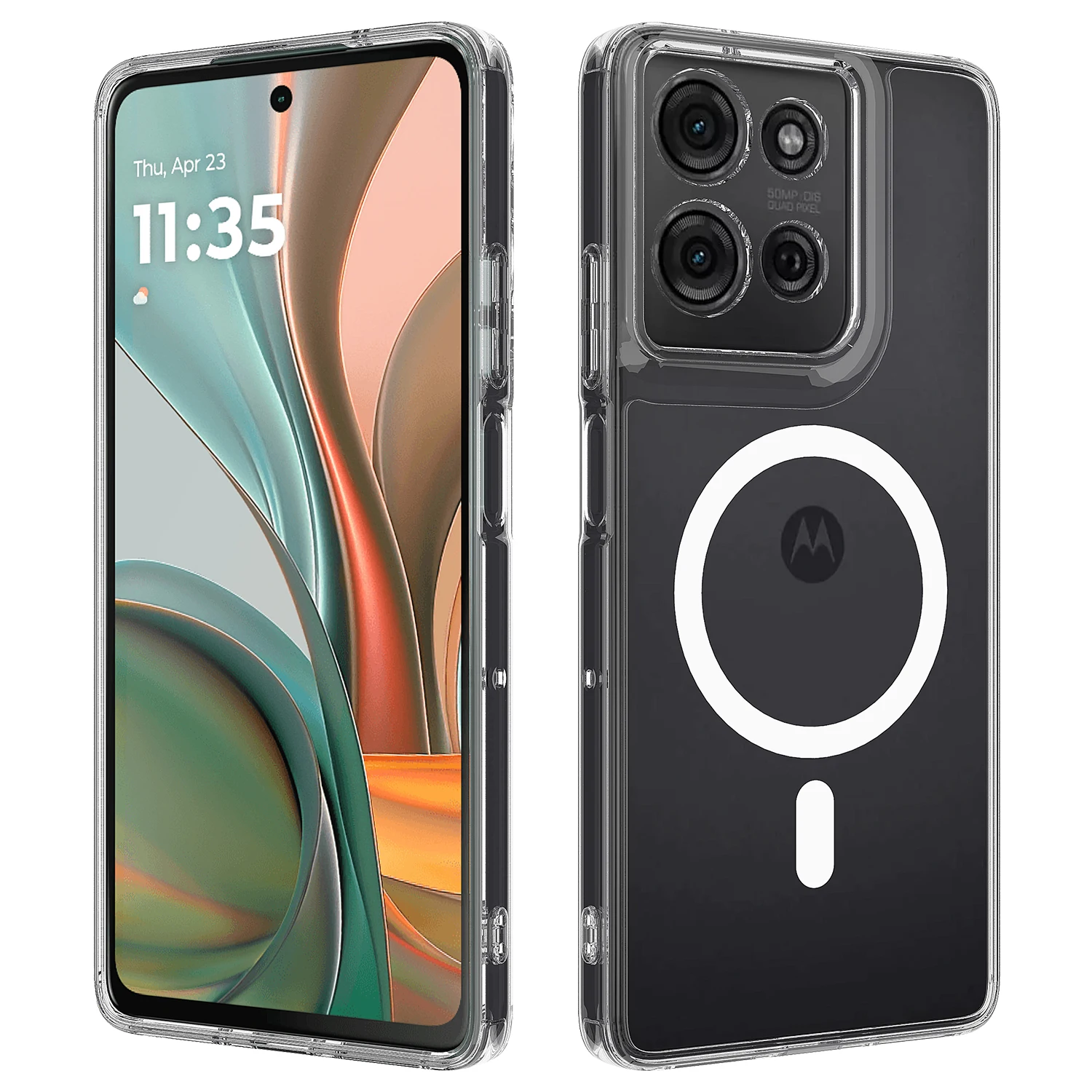 Case For Moto G75 Magsafe Magnetic TPU Acrylic Transparent All-wrap Scratch Proof Cover For Motorola G75 Shockproof Bumper