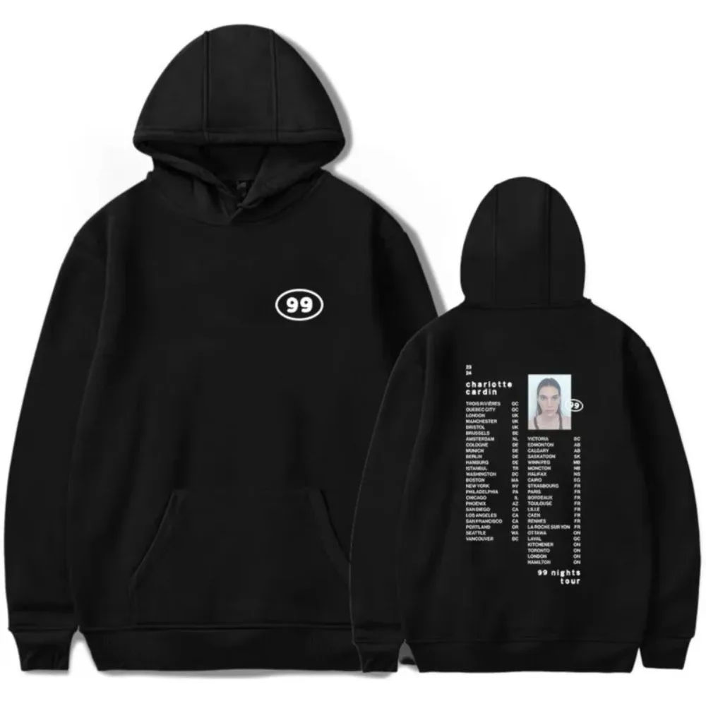 

Толстовки Charlotte Cardin 99 Nights Merch для мужчин и женщин, Модный свитшот унисекс с длинным рукавом, уличная одежда с капюшоном