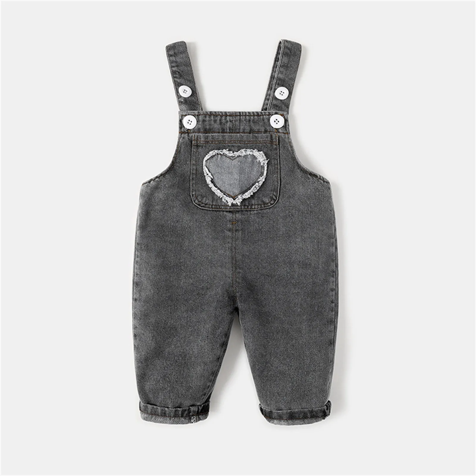 

Spring Summer 2024 Baby Children Boys Girls 1-4 Year Old Fashionable Outdoor Trousers Straps Pants Simple Style Cotton Material