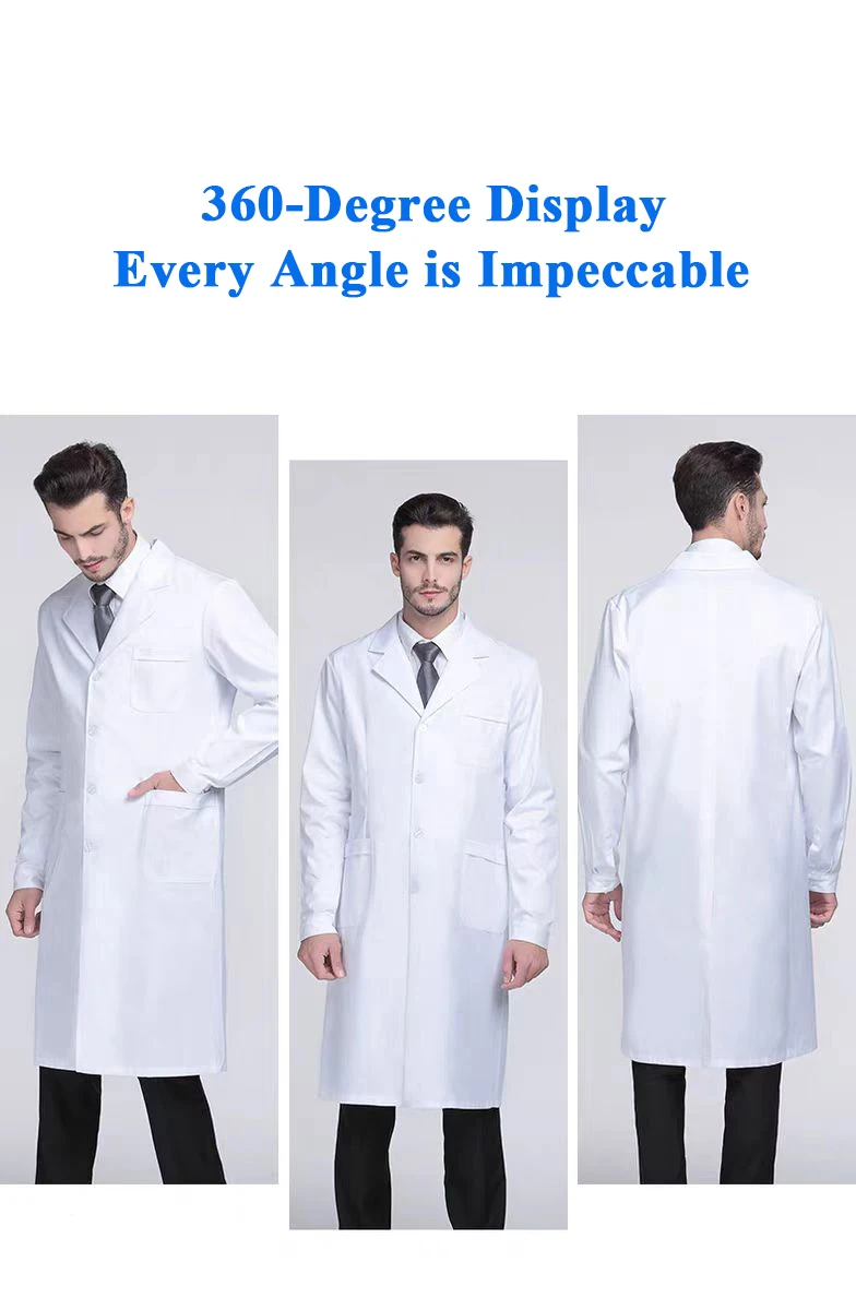 Bata Laboratorio Mujer Hombre Bata Blanca Laboratorio Algodón Bata Enfermera Mujer Bata Medico Manga Larga Doctora Disfr