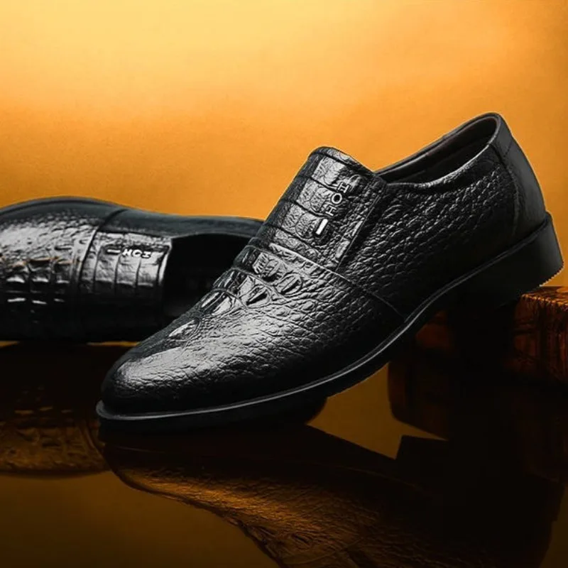

High Quality Men Leather Shoes Crocodile Pattern Design Casual Shoes Classic Business Formal Men's Shoes Comfort Slip-On Loafers