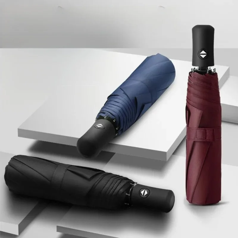 مظلة أوتوماتيكية بثمانية عظم من الفينيل لأشعة الشمس والمطر ومظلة شمسية مزدوجة الأغراض ومظلة للأشعة فوق البنفسجية هدية قابلة للطي تلقائيًا #2