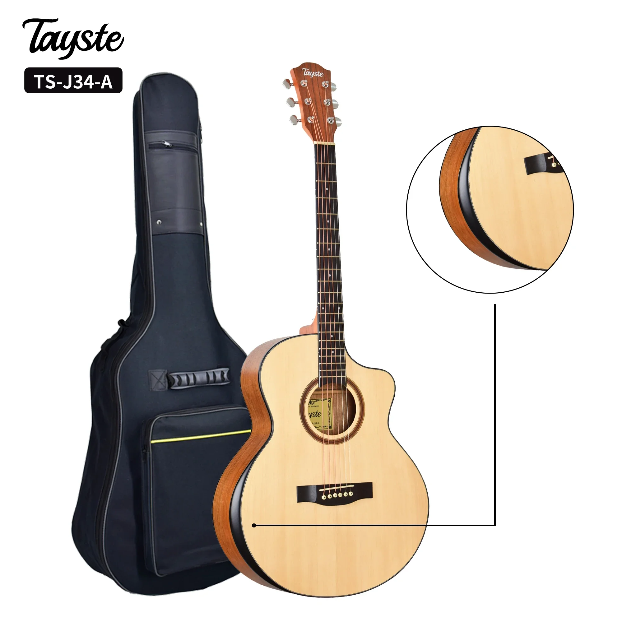 

Tayste Natural Cutaway Steel String Instrument Acoustic Guitar Kit