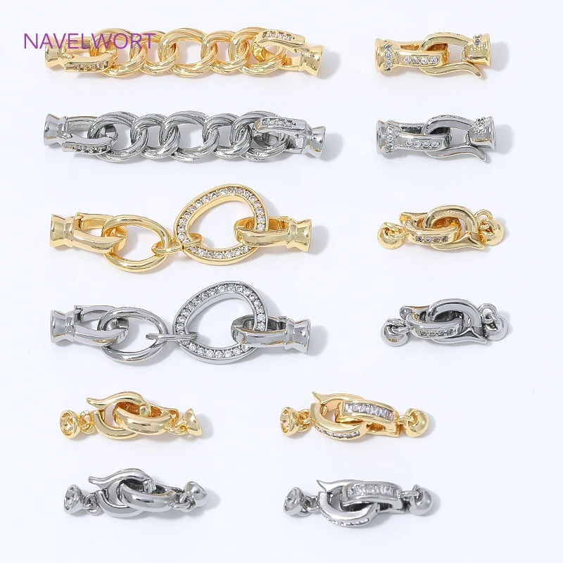 1/2 Stück Messing-Verbindungsverschlüsse, 18K vergoldete Perlenverschlüsse für Armbänder, Schlosser für Schmuck, DIY-Zubehör für die Herstellung von Halsketten
