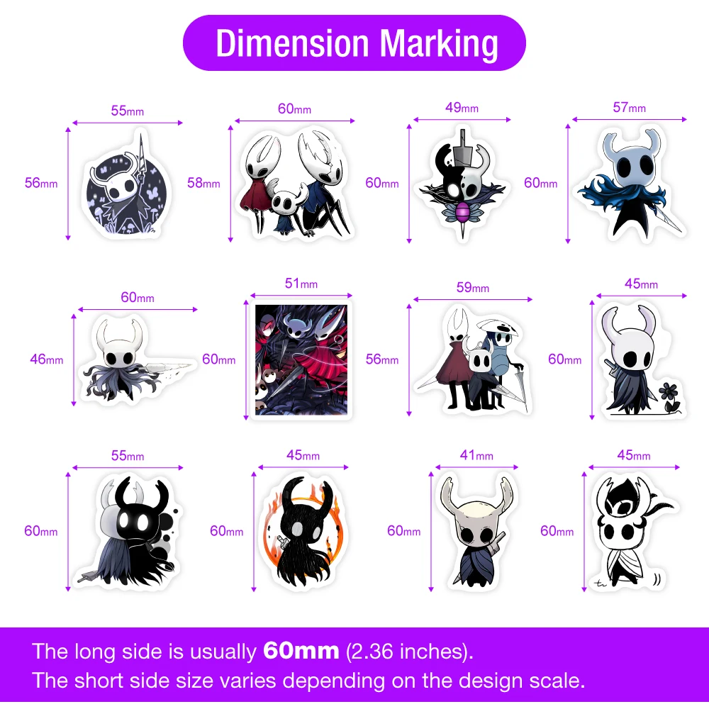 Hollow Knight Adventure Game Stickers DIY Gift Kids Toy Decal for Laptop Phone Scrapbook Luggage Bottles Decorative Waterproof