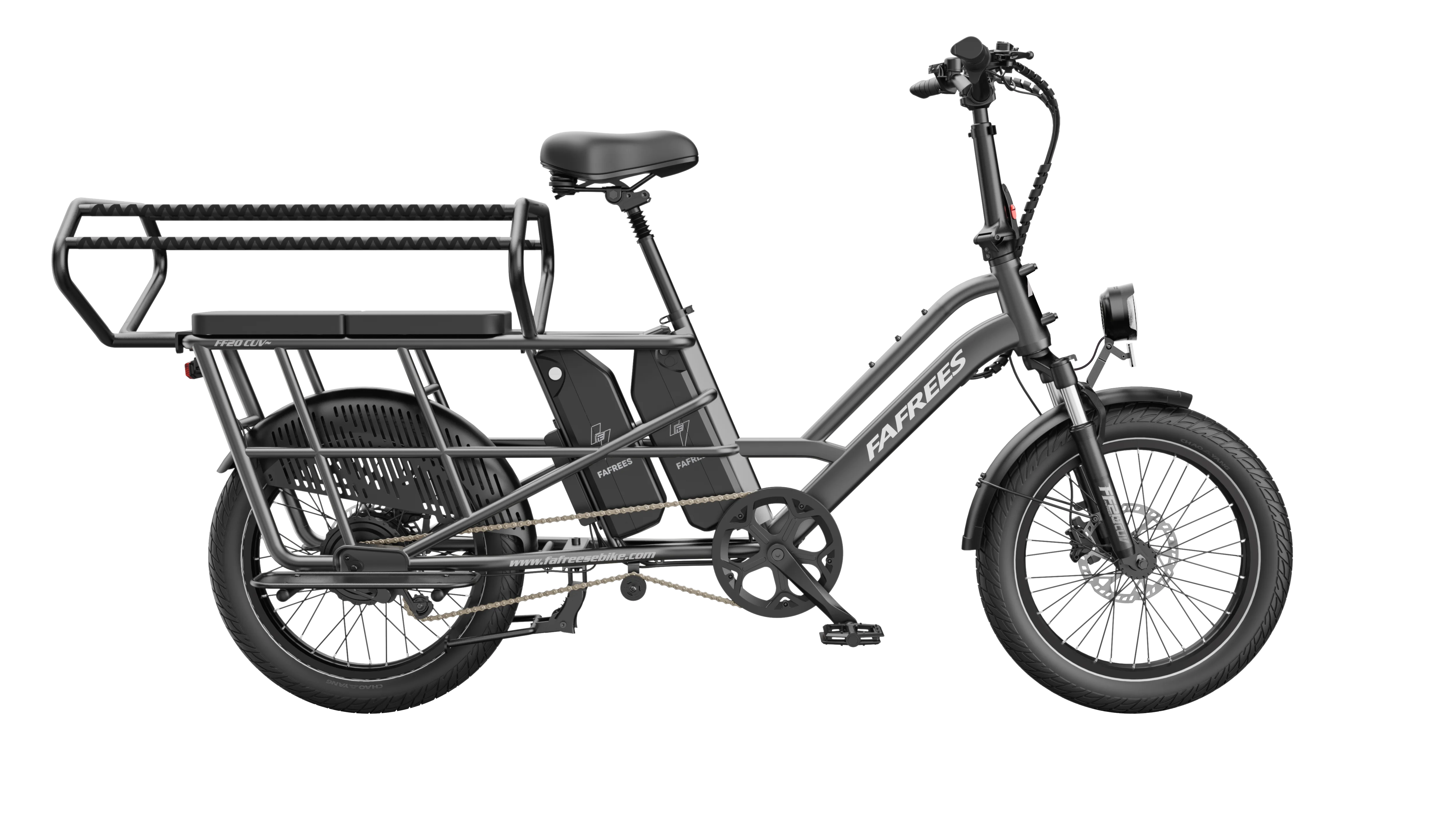 Fafrees FF20 CUV elektrische fiets voor volwassenen, 20 inch, met een ruime bagagedrager, dubbele 48V 12Ah verwijderbare accu, actieradius van 100-120 km.