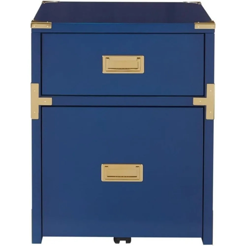2 Drawer File Cabinet in Lapis Blue Fully Assembled