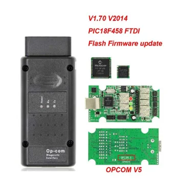 OPCOM V5 Opel OP COM 1.70 Flash Firmware Update Car Diagnostic For Opel OP-COM 1.99 PIC18F458 CAN BUS OBD OBD2 Auto Tools