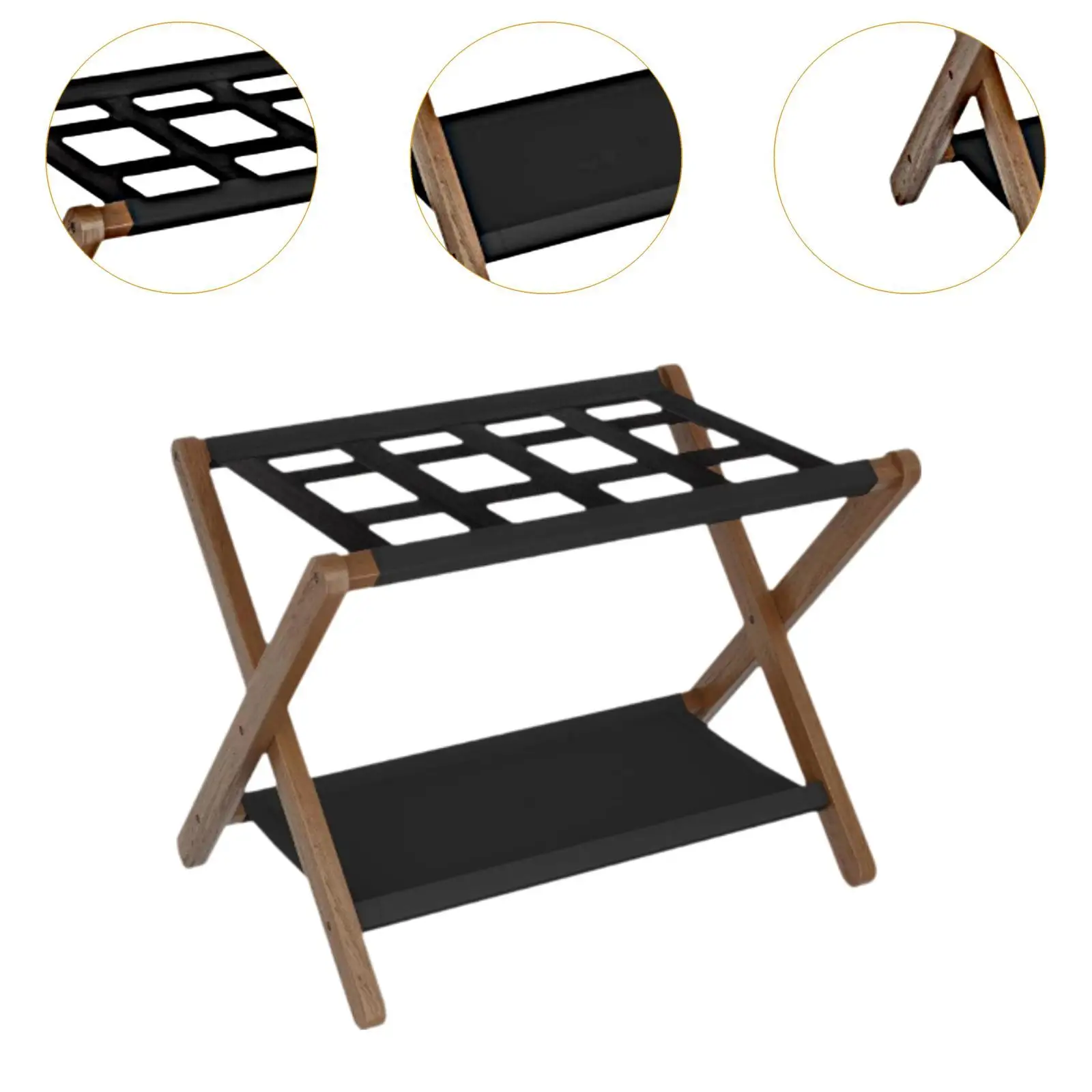 Foldable Luggage Rack Space Saving Suitcase Stand for Home Travel Guest Room