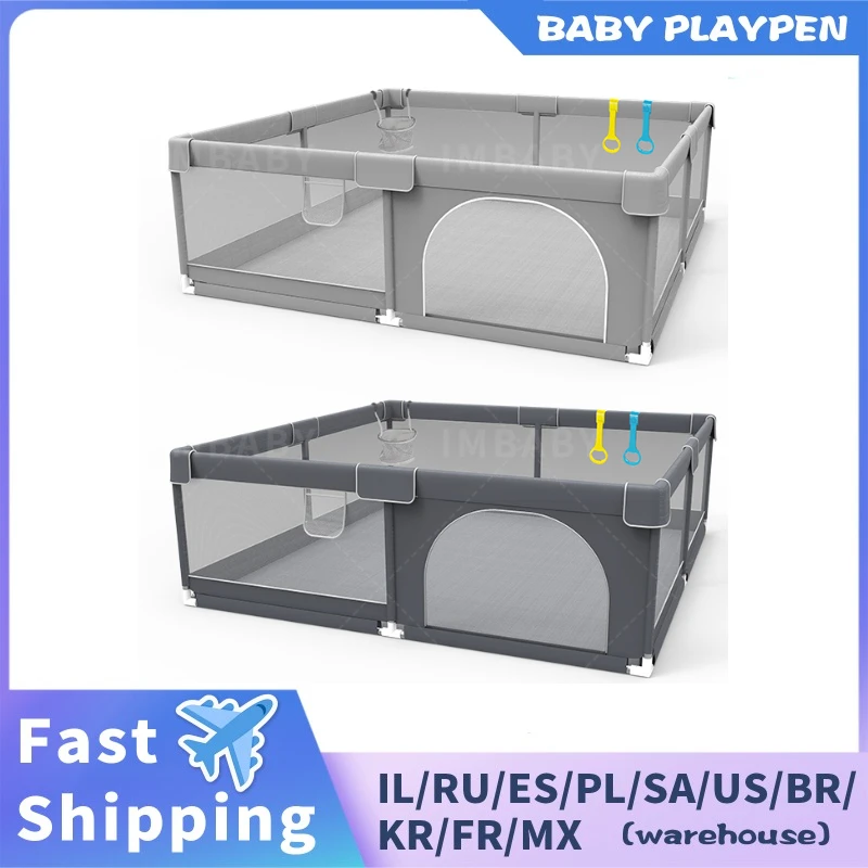 Baby Playpens Indoor Baby Corralitos for Baby Playground with Pull Rings Kids Safety Barrier Fence Balls Pits Playpen Games Park