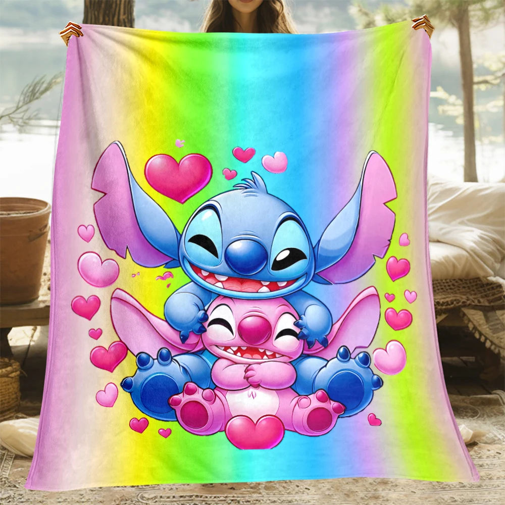 Stitch HD Printed Flannel Thin Blanket.Four Season Blanket.for Sofa,beds,living Rooms,travel Picnic Blanket Gifts