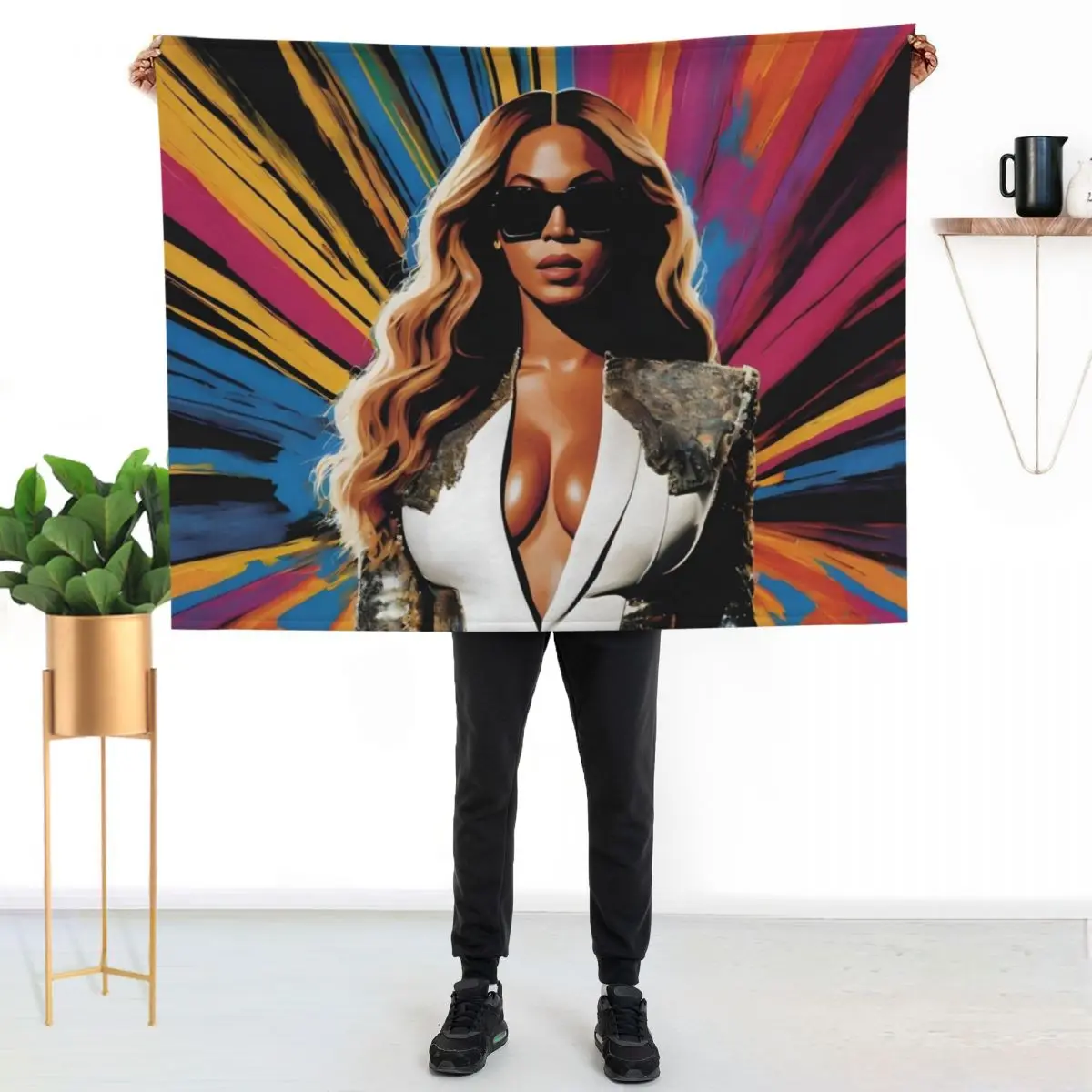 

Beyonce Portrait v2 Throw Blanket Ultra Soft Flannel Fleece Blanket for All Seasons