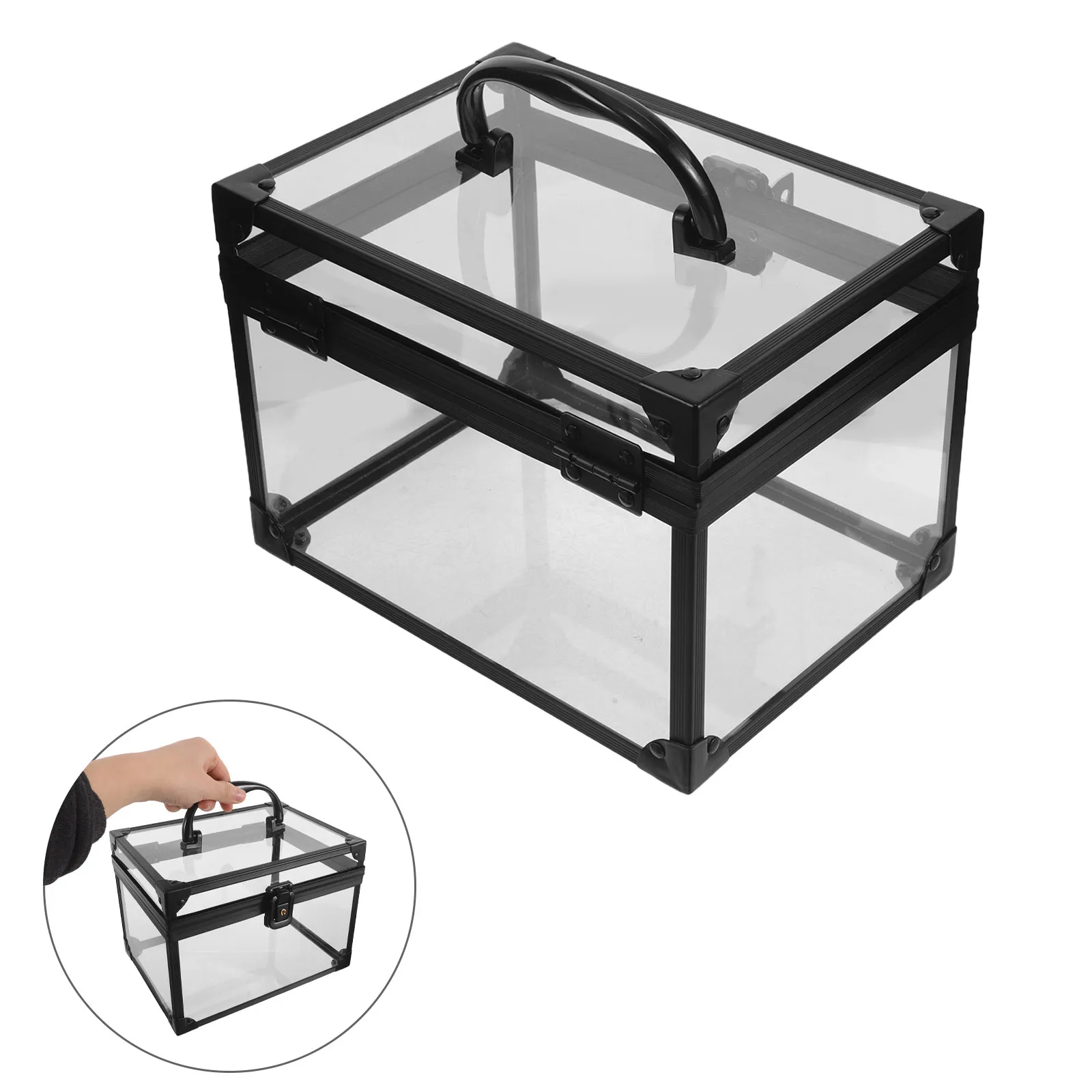 Transparent Cd Dvd Storage Box Stackable Disc Organizer Case with Lid Handle for Music Games Vinyl Records Clear Protective
