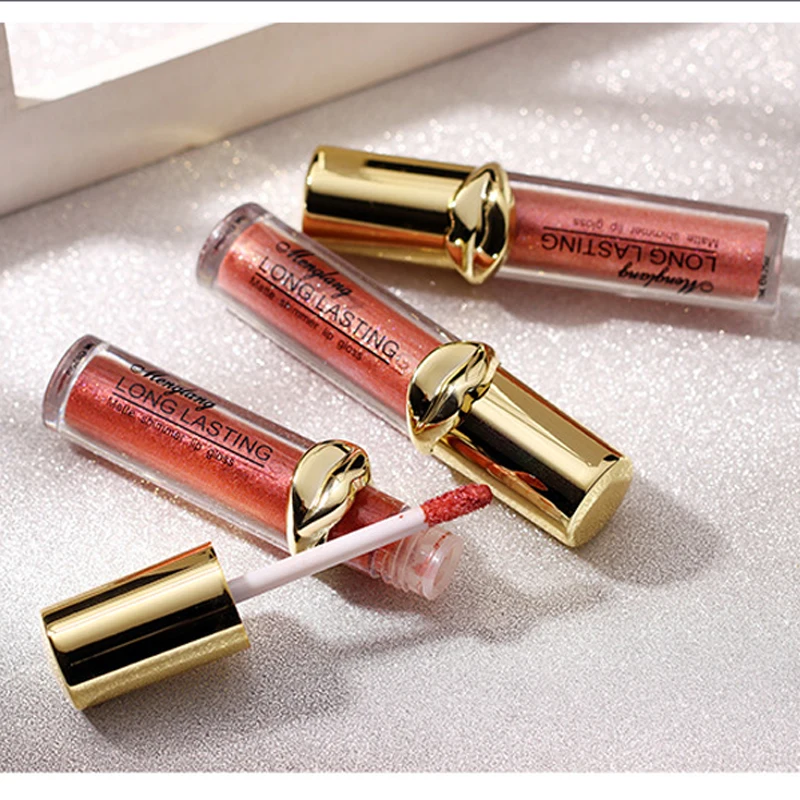 Menglang  12 Colors Metallic Liquid Lipstick Waterproof Diamond Shine Lip Gloss Creamy Paint Moisturizer Sexy Pigment Cosmetic