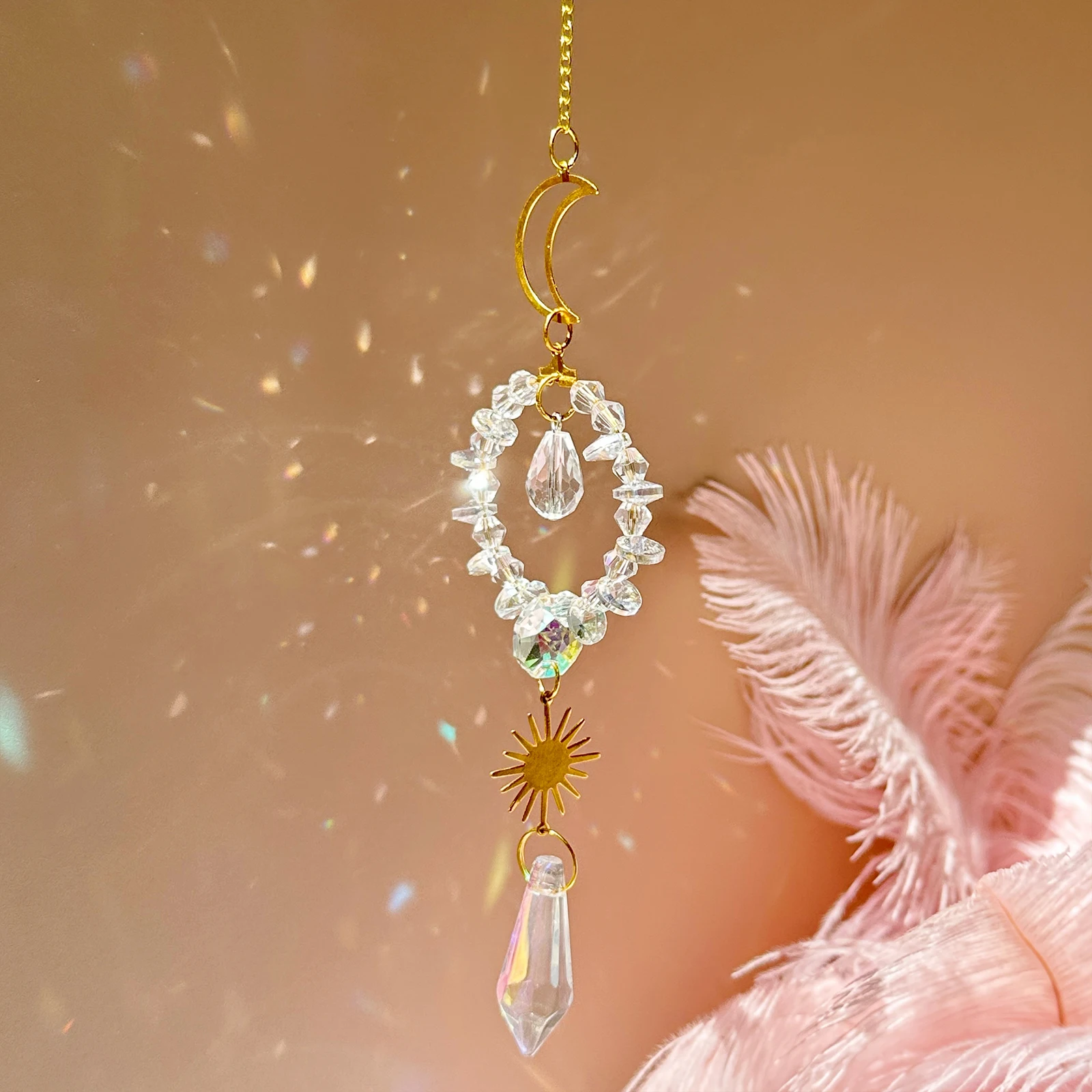 

1 шт. Подвесной хрустальный солнечный световик, создающий радужные блики, для окна, дома, сада