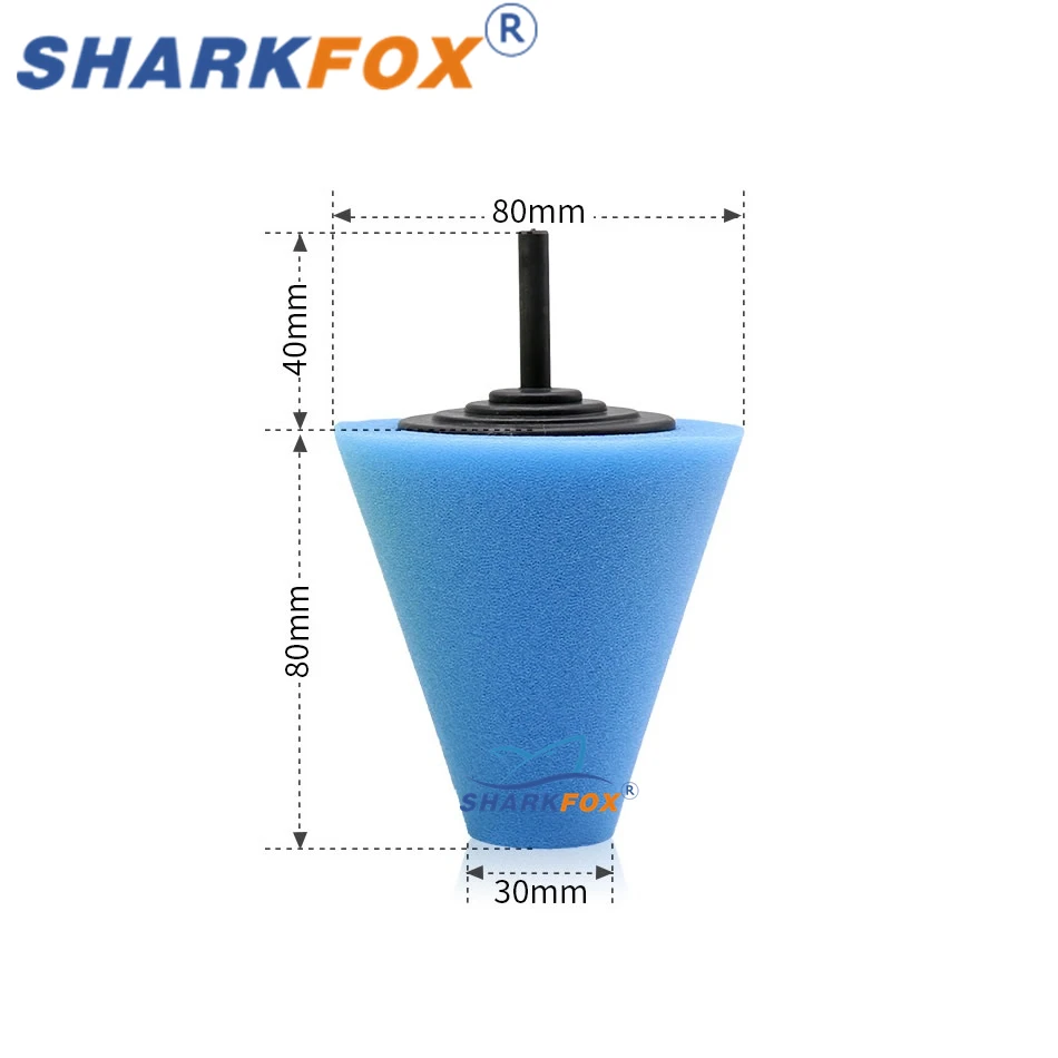 Sharkfox Auto Wheel Polishing Sponge Used for Electric Drill 3inch/ 4inch Burnishing Ball Polishing Cone Car Hub Buffing Sponge