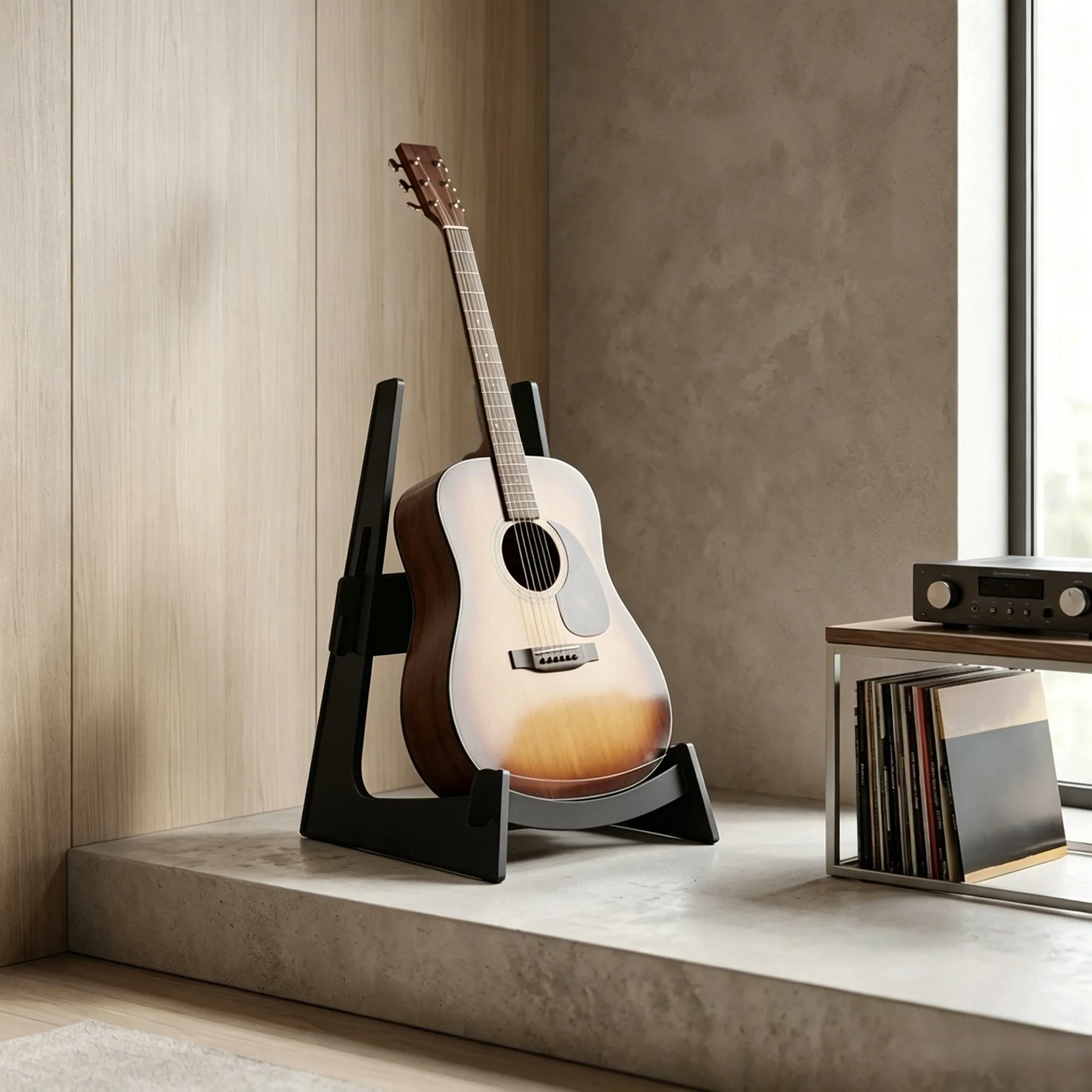 Transparent Guitar Stand for Guitars Ukuleles Violins Stable Display Stand with Polished Edges 8.27 x 8.27 x 9.84 inches