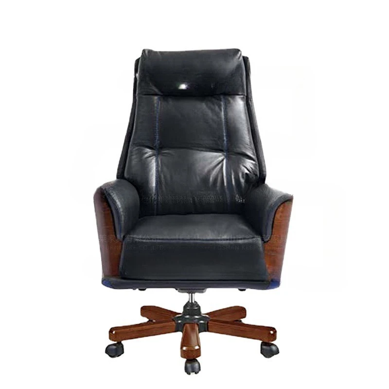 

Chinese style, leather boss chair, president, large class, liftable, rotating, solid wood, computer