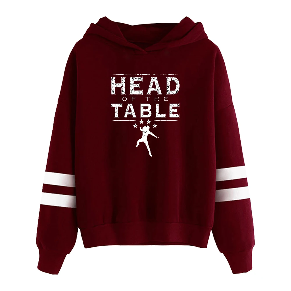 Roman Reigns Head of The Table Hoodie Pocketless Parallel Bars Sleeve Streetwear Men Women Hooded Sweatshirt Hip Hop Clothes