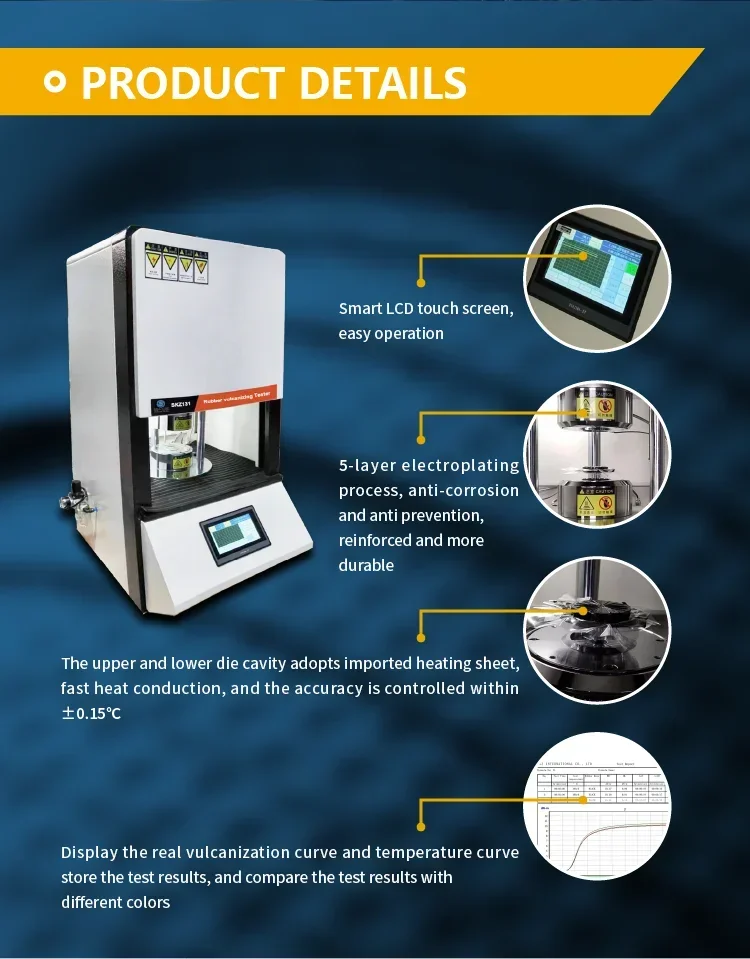 ISO6502:1991 Rubber Testing Rheometer with Rotorless Curemeter Instrument