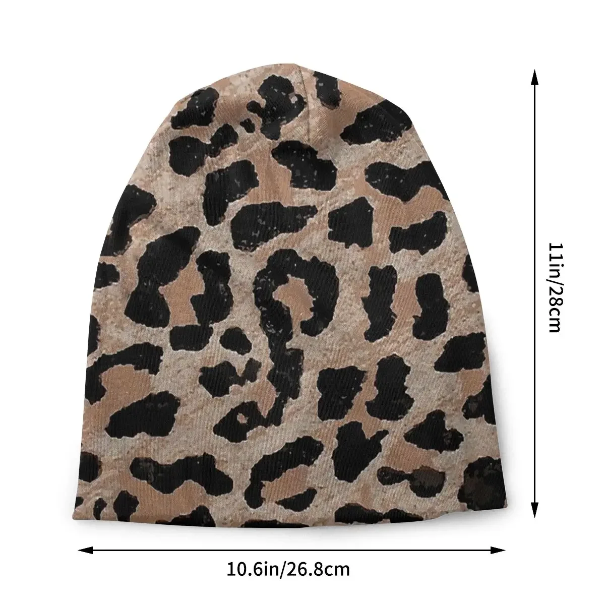 Cheetah Leopard Print Washed Warm Bonnet Cycling Casual Beanies Protection Men Women Hats