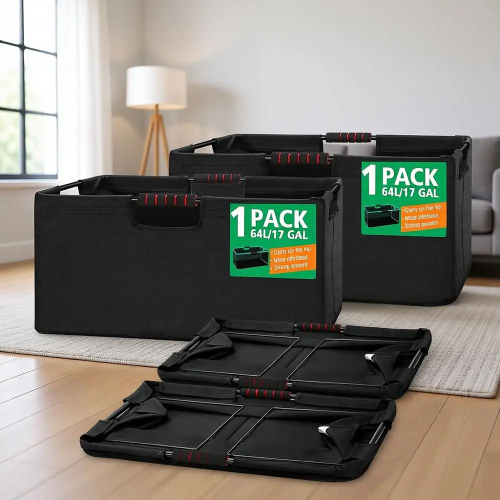 

2-Piece Durable Laundry Basket Set, 64L Capacity, Waterproof and Collapsible for Efficient Home Laundry Organization