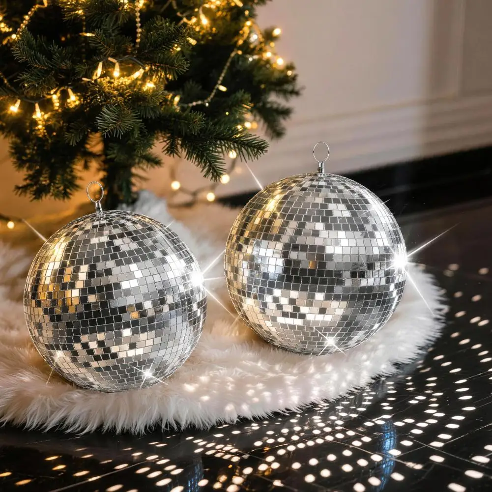 Mirror Disco Ball, 70s 80s Party Decoration 2 Pcs 16