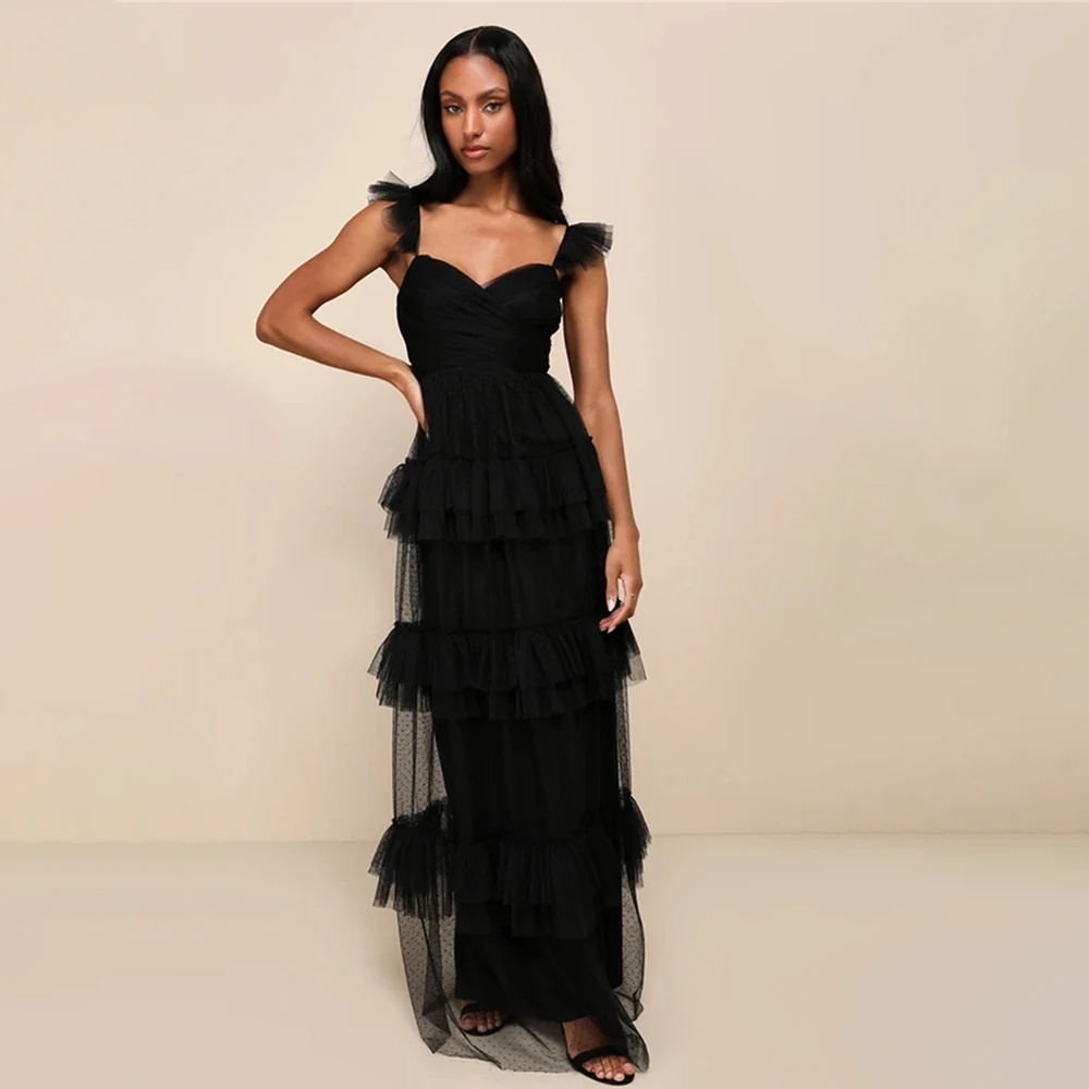 

Women's Formal Evening Gowns Elegant Sweetheart Neck Spaghetti Straps Mesh Evening Dresses Straight Formal Party Gowns for Women