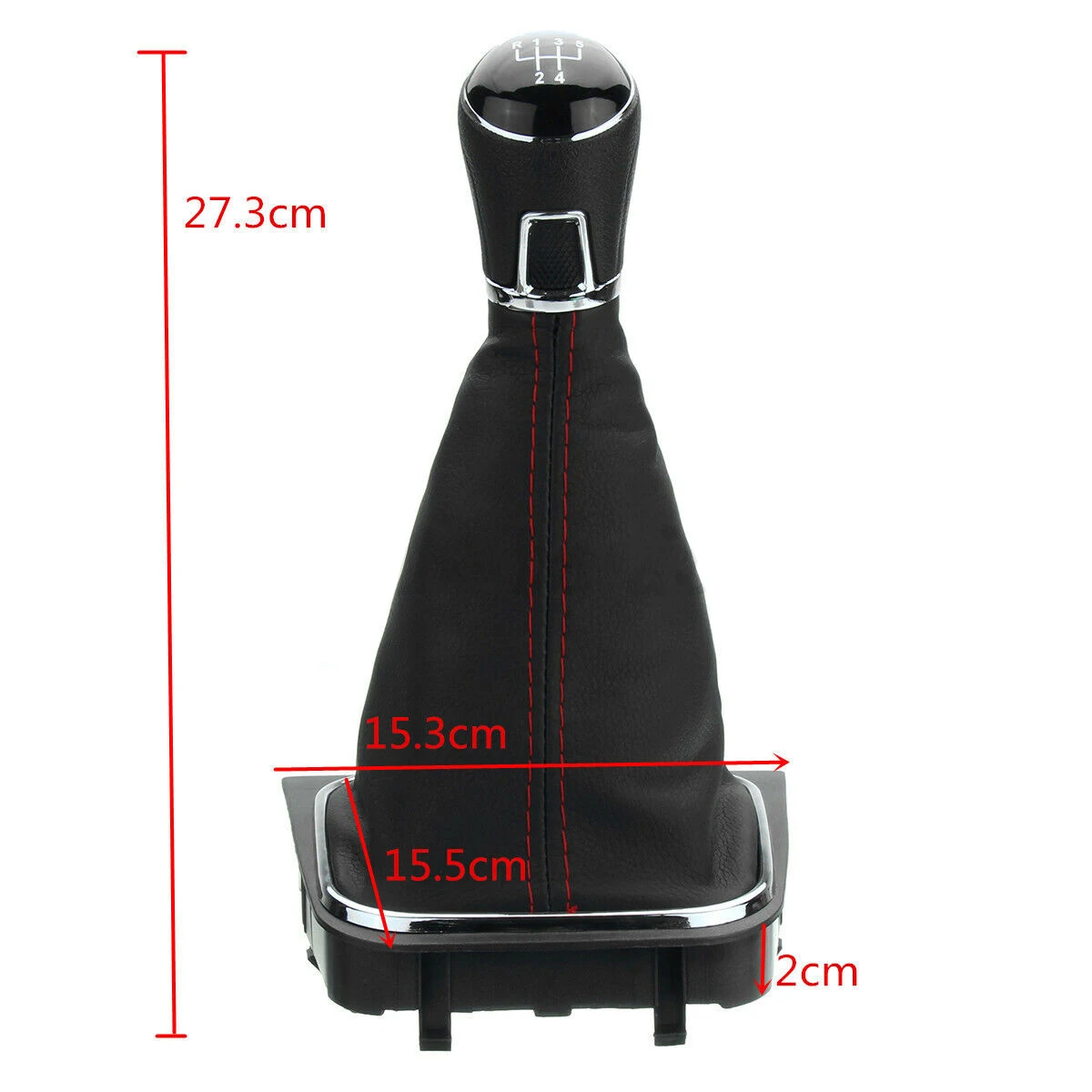 5 Speed For VW Golf Mk5 Mk6 Gear Stick Shift Knob Black Gaiter Boot Cover Frame