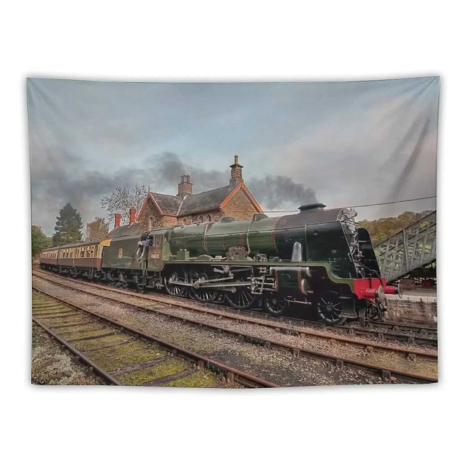 

46100 Royal Scot at Highley Station Tapestry Wall Art Home Decor Accessories Tapestry