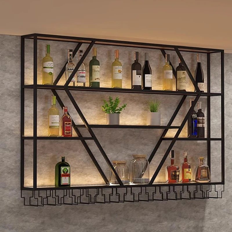 

Modern Unique Metal Bar Cabinets Inverted Hanging Display Restaurant Wine Cabinets Holder Mueble Para Vino Kitchen Furniture