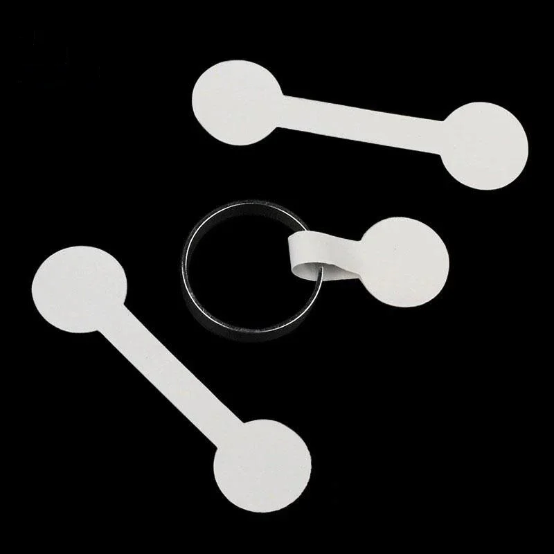 Round Dumbbell Fashion Jewelry Tag Retail Price Label  Self-Sticker Tool Paper Ring Price Card  White