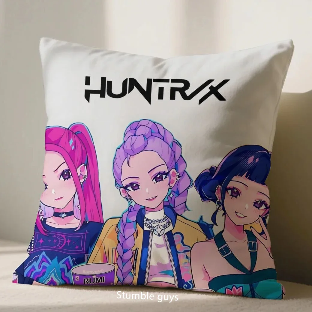 Kpop شيطان الصيادين المخدة أنيمي 45X45cm غطاء وسادة أريكة لمحبي