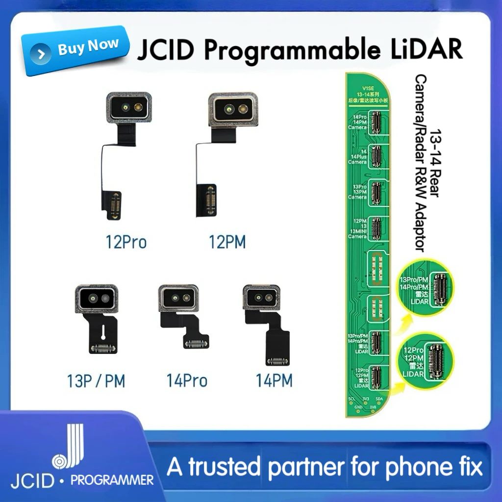 JC V1SE/V1S Pro Rear Camera LiDAR Flex Cable for iPhone 12/13/14 Pro Max Camera Delay Inaccurate Ranging 3D VR Scanning Repair