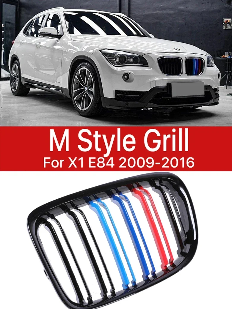 

New! Carbon Fiber Refiting Front Bumper Kidney Grill Double Slat M Design Grille For BMW X1 Series E84 SDrive XDrive 2009-2016