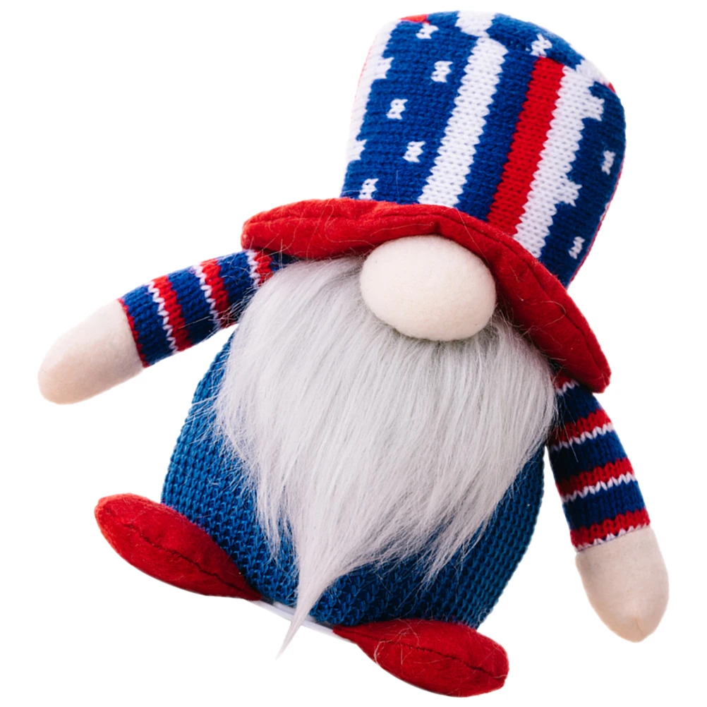 

Lighted Gnome Ornaments Independence Day Decor Dwarf Adornment Desk Bedroom Living Room 4th July Party Favor Knitted Gnome