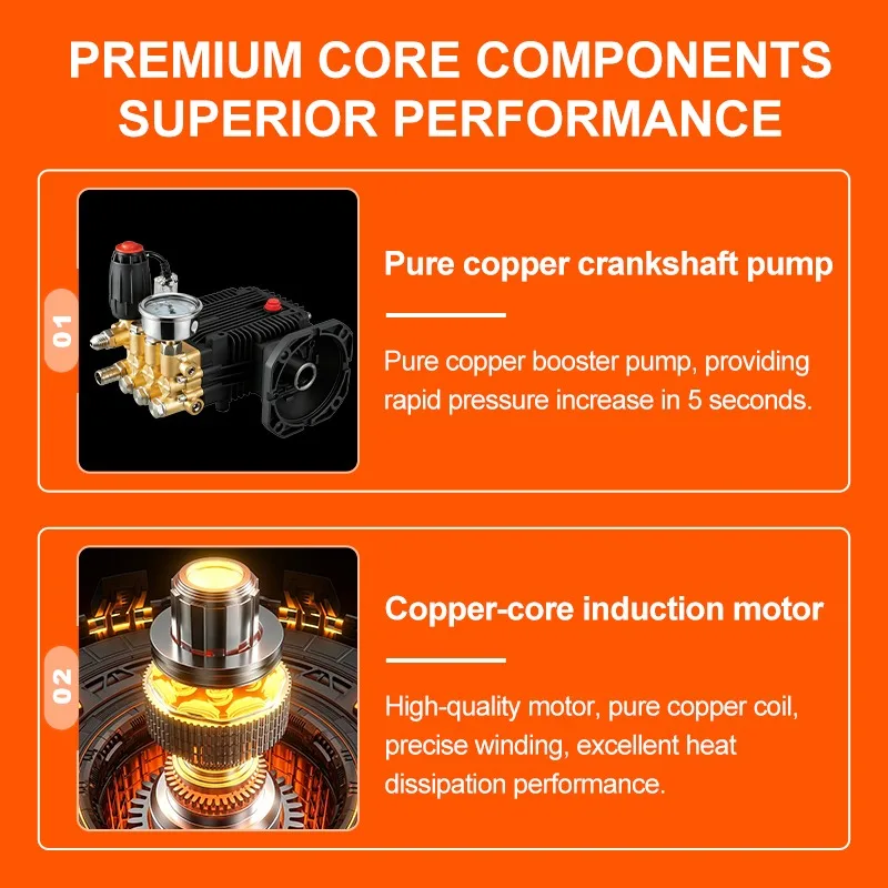 Commercial Steel Frame Electric High Pressure Washer 220V 160 BAR with Hose Reel Car Wash Machine Factory Direct Wholesale