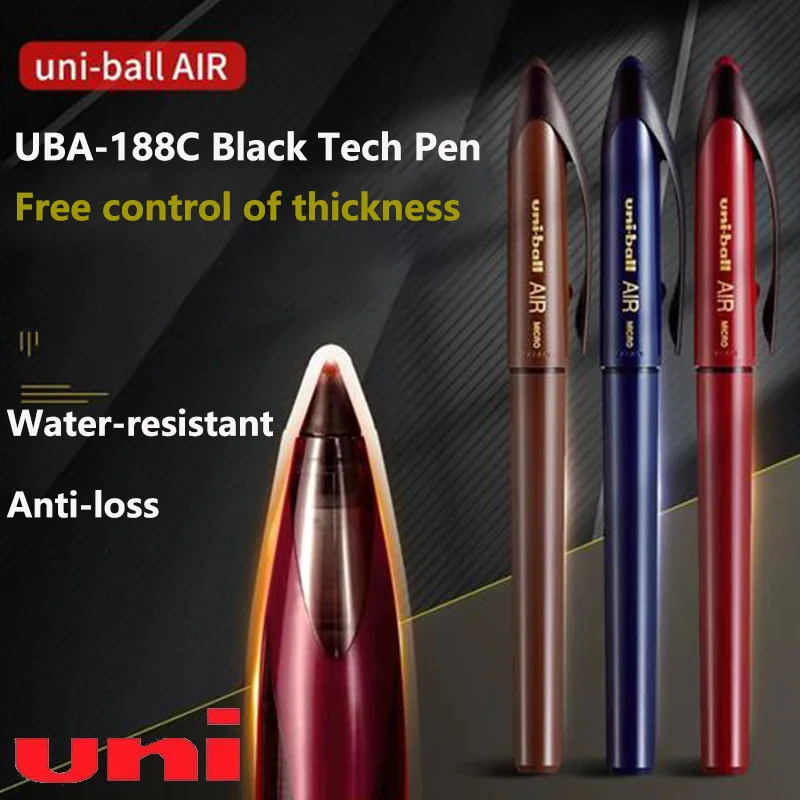 Uni Retro Black Gold Gel Pen UBA-188 Free Ink Control Business Signature Pens Water-resistant Anti-loss Quality Japan Stationery