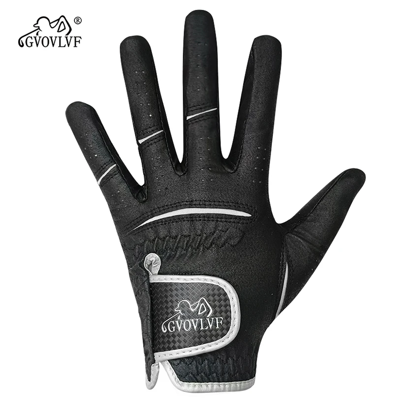 Golf Left Hand Glove Nanometre Microfiber Cloth Golf Glove for Men Breathable Lasting Stable Grip Super Soft Lightweight Cool