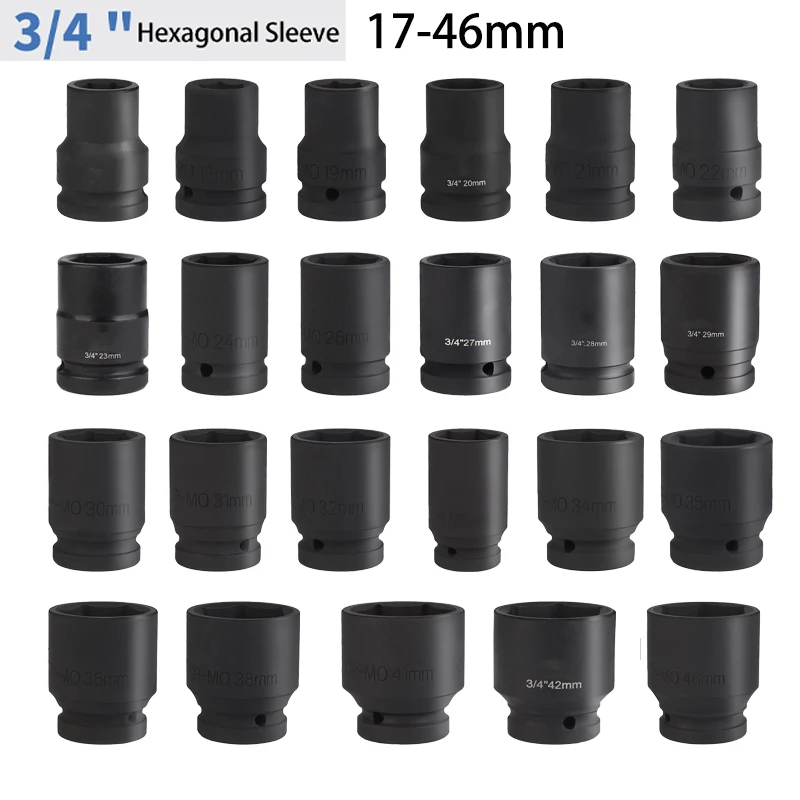 17-46mm 3/4 klucz udarowy głowica nasadowa rozszerzony klucz sześciokątny gniazdo o dużej wytrzymałości mechaniczne narzędzia warsztatowe samochodowe narzędzia ręczne