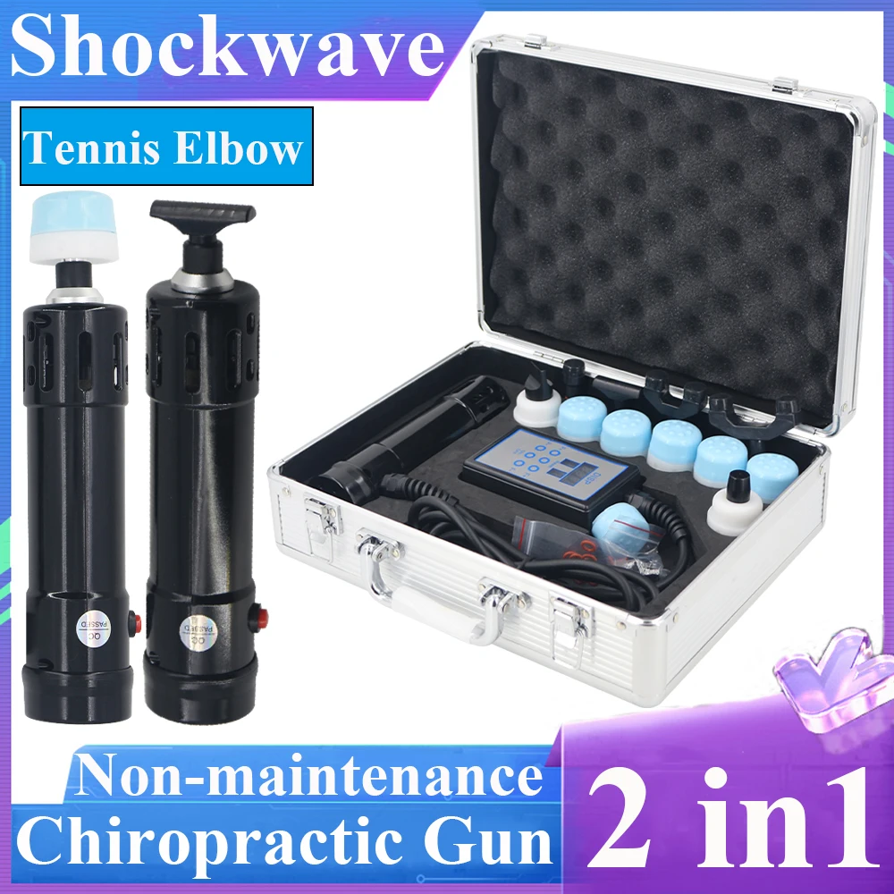 

2 in 1 Shockwave Chiropractic Gun Massager ED Treatment Trochanteric Tendonitis Pain Relief 11 Heads Shock Wave Therapy Machine