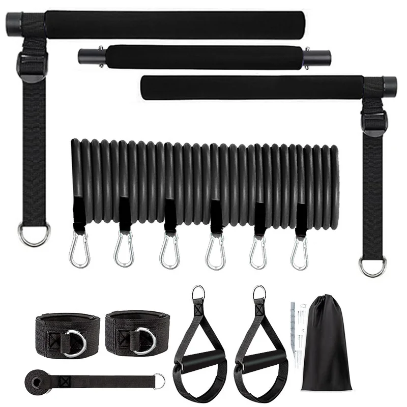 Multifunctionele Pilates Bar Combinatie Fitness Bar Yoga Borstuitbreiding Spantouw Rugtrainer Elastisch touw Stretchriem