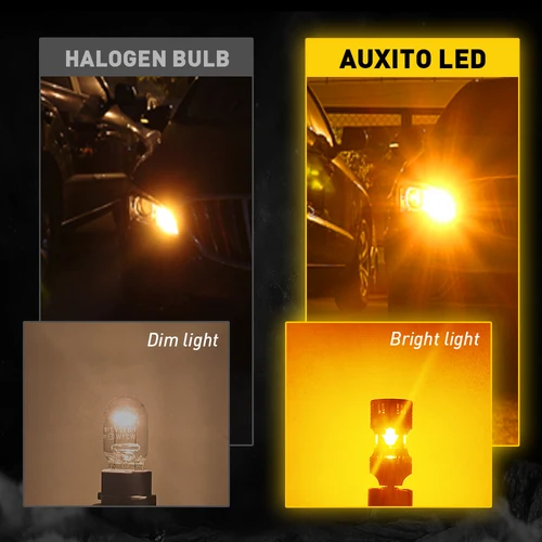 Imagen 2 del producto AUXITO-bombilla LED T20 W21W WY21W para intermitente de coche, sin Error Canbus luz ámbar, sin hiperflash 7440, 2 piezas
