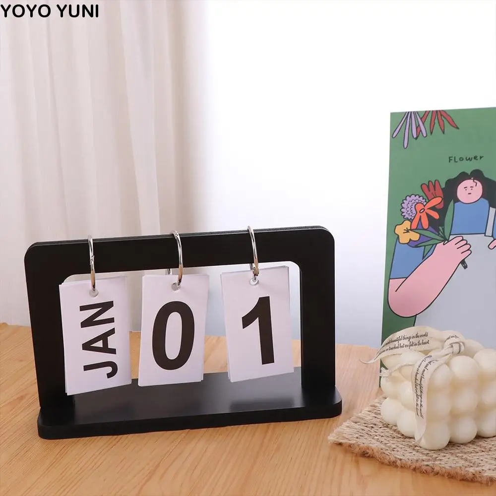 

Photography Props INS Wooden Calendar Nordic Style Durable Perpetual Calendar Creative Solid Desktop Schedule Home