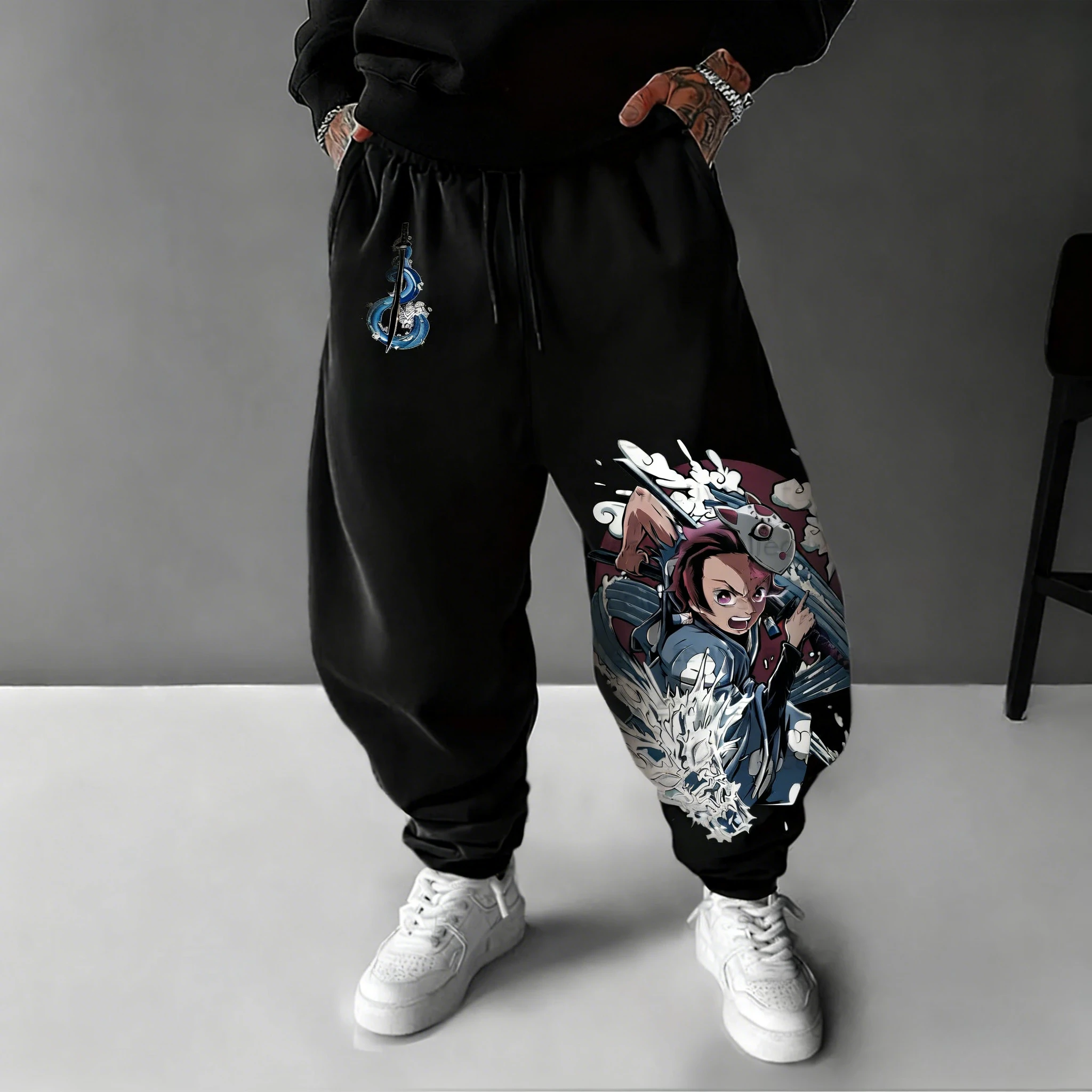 

Demon Slayer Anime Kamado Tanjirou Printed Sweetpants 2026 Autumn/Winter Men's New Casual Hip Hop Trendy Casual Loose Pants