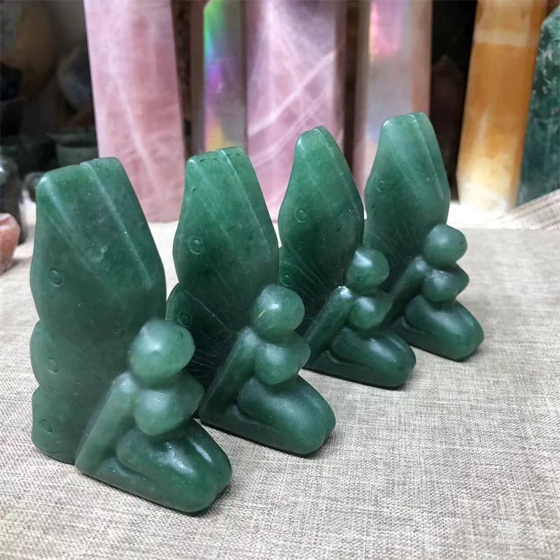 

Green Aventurine Butterfly Fairy Natural Stone Quartz Carved Crystal Gemstone Polished Healing Reiki Home Decor Gem