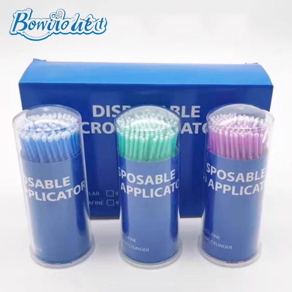 100 шт., стоматологические материалы, одноразовые микрокисти, аппликатор, красочная микрокисть для зубов, уход за полостью рта, одонтология, наращивание, стоматология