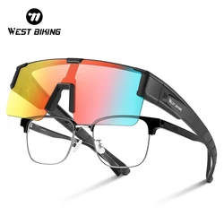 WEST BIKING Fashion Polarized Sunglasse Photochromic Cycling Glasses Men Women Fit Over Myopia Glasses Driving Fishing Eyewear